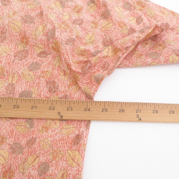 Tori Richard Mens Button Up Shirt Orange Leaf Print Cotton Lawn Camp Large - Picture 8 of 11